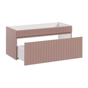 Meuble sous vasque ICON 100 cm – 1 tiroir – Finition rose poudré – Design suspendu moderne 