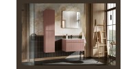 Meuble sous vasque ICON 100 cm – 1 tiroir – Finition rose poudré – Design suspendu moderne 