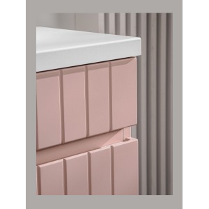 Meuble sous vasque ICON 100 cm – 1 tiroir – Finition rose poudré – Design suspendu moderne 