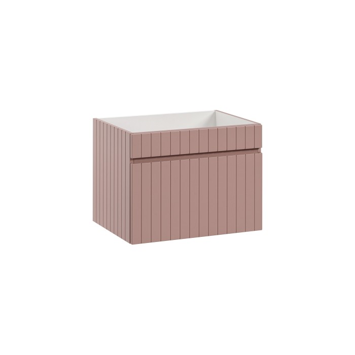 Meuble sous vasque ICON 60 cm – 1 tiroir – Finition rose poudré – Suspendu – Style moderne 