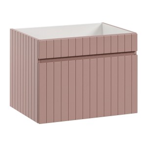 Meuble sous vasque ICON 60 cm – 1 tiroir – Finition rose poudré – Suspendu – Style moderne 