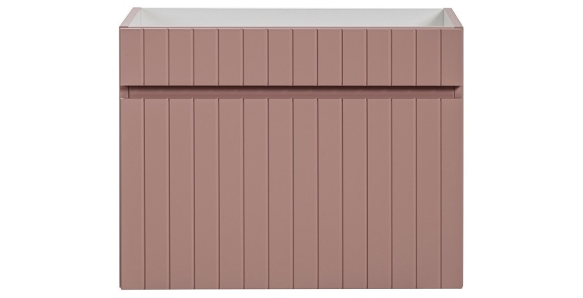 Meuble sous vasque ICON 60 cm – 1 tiroir – Finition rose poudré – Suspendu – Style moderne 