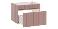 Meuble sous vasque ICON 60 cm – 1 tiroir – Finition rose poudré – Suspendu – Style moderne 