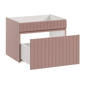 Meuble sous vasque ICON 60 cm – 1 tiroir – Finition rose poudré – Suspendu – Style moderne 