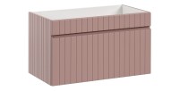 Meuble sous vasque ICON 80 cm – 1 tiroir – Rose poudré – Suspendu – Style moderne 