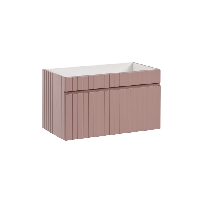 Meuble sous vasque ICON 80 cm – 1 tiroir – Rose poudré – Suspendu – Style moderne 