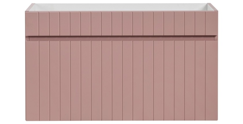 Meuble sous vasque ICON 80 cm – 1 tiroir – Rose poudré – Suspendu – Style moderne 