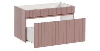 Meuble sous vasque ICON 80 cm – 1 tiroir – Rose poudré – Suspendu – Style moderne 