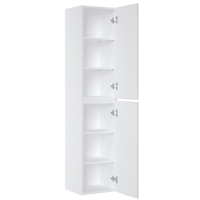 Colonne de salle de bain ICON 160 cm – Blanc alpin mat – 2 portes – Style moderne suspendu 
