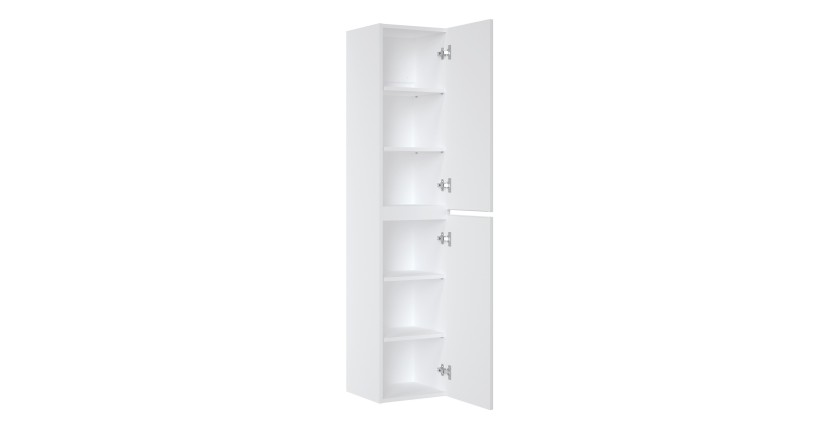 Colonne de salle de bain ICON 160 cm – Blanc alpin mat – 2 portes – Style moderne suspendu 