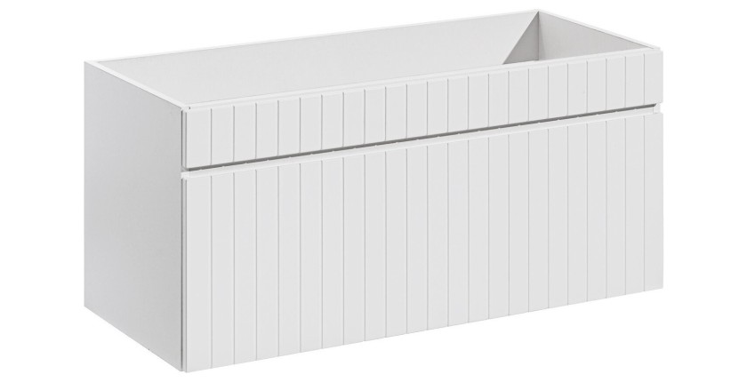 Meuble sous vasque ICON 100 cm – 1 tiroir – Finition blanc alpin – Design suspendu moderne 
