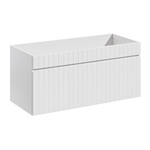 Meuble sous vasque ICON 100 cm – 1 tiroir – Finition blanc alpin – Design suspendu moderne 