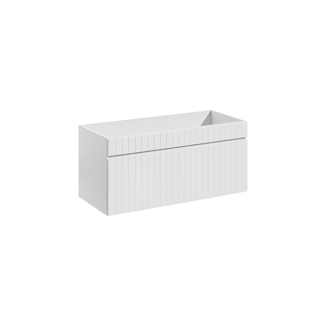 Meuble sous vasque ICON 100 cm – 1 tiroir – Finition blanc alpin – Design suspendu moderne 
