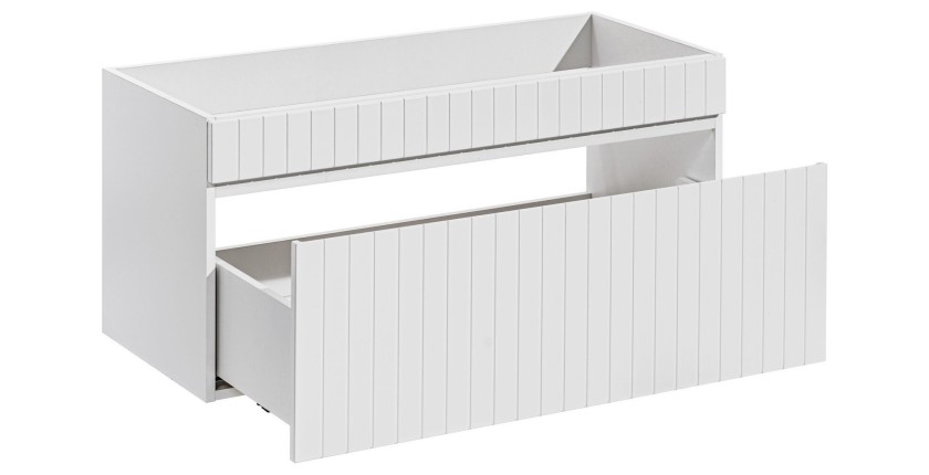 Meuble sous vasque ICON 100 cm – 1 tiroir – Finition blanc alpin – Design suspendu moderne 