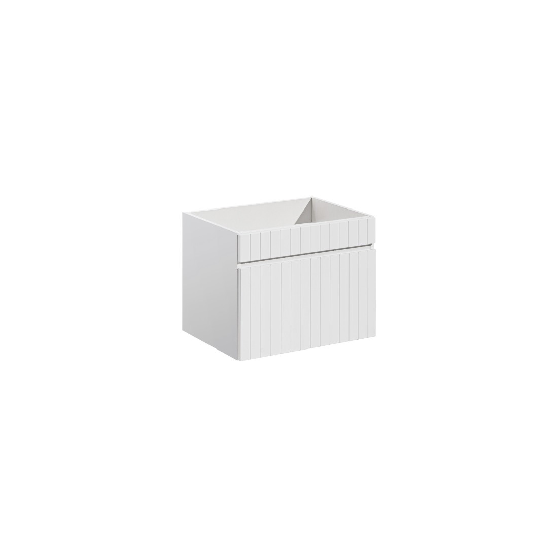 Meuble sous vasque ICON 60 cm – 1 tiroir – Finition blanc alpin – Meuble suspendu moderne 