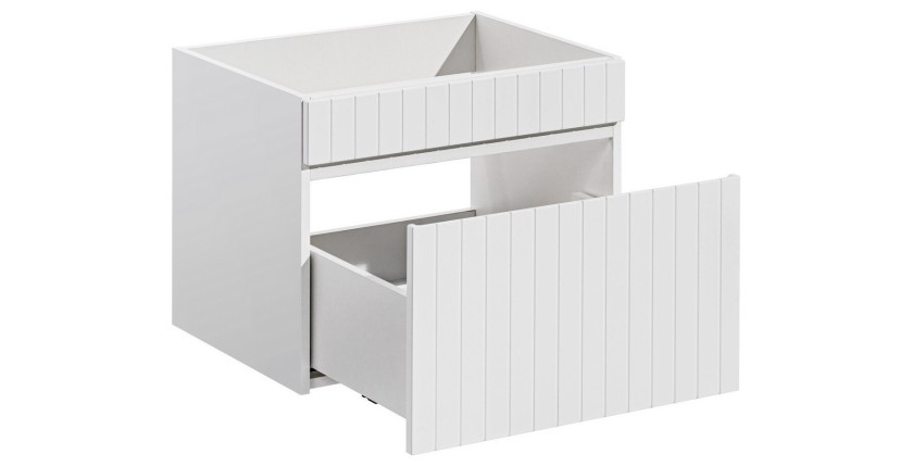 Meuble sous vasque ICON 60 cm – 1 tiroir – Finition blanc alpin – Meuble suspendu moderne 