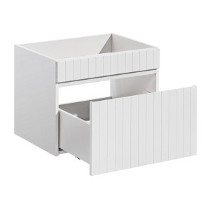 Meuble sous vasque ICON 60 cm – 1 tiroir – Finition blanc alpin – Meuble suspendu moderne 