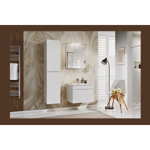 Meuble sous vasque ICON 60 cm – 1 tiroir – Finition blanc alpin – Meuble suspendu moderne 