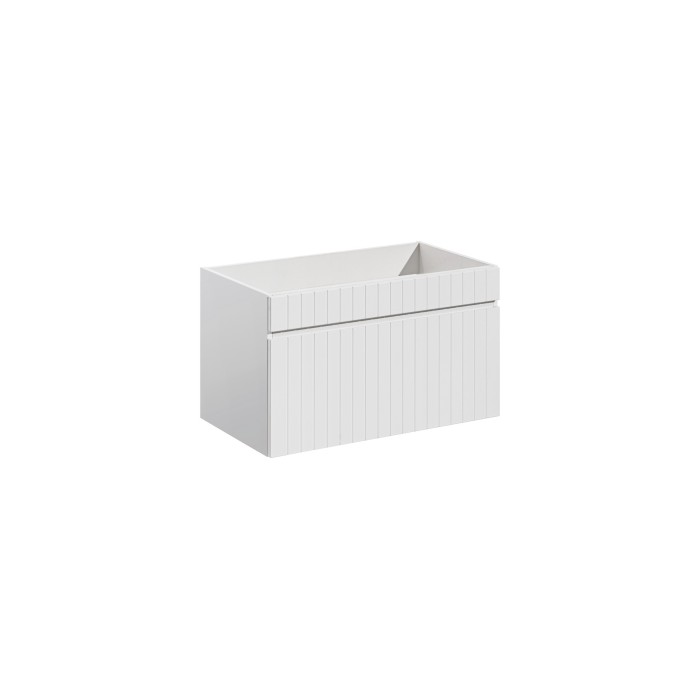 Meuble sous vasque ICON 80 cm – 1 tiroir – Finition blanc alpin – Design suspendu moderne 