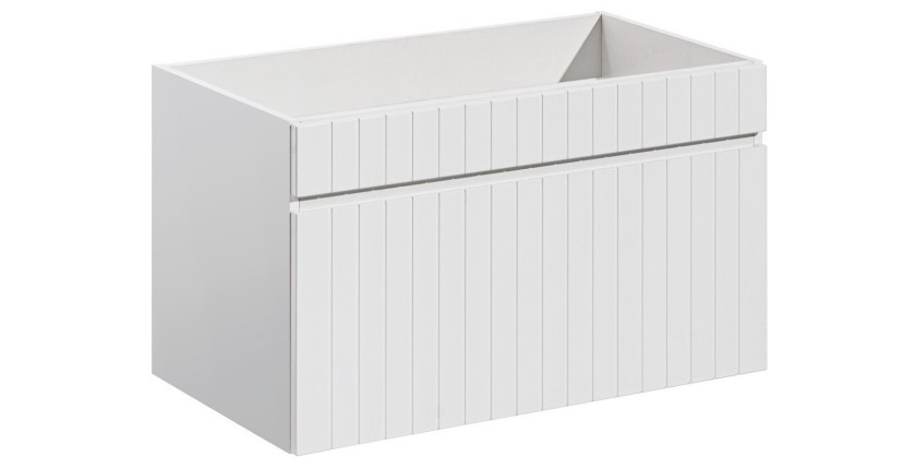 Meuble sous vasque ICON 80 cm – 1 tiroir – Finition blanc alpin – Design suspendu moderne 
