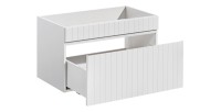 Meuble sous vasque ICON 80 cm – 1 tiroir – Finition blanc alpin – Design suspendu moderne 