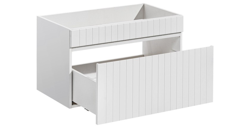Meuble sous vasque ICON 80 cm – 1 tiroir – Finition blanc alpin – Design suspendu moderne 
