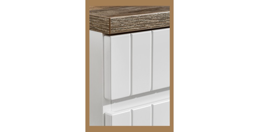 Meuble sous vasque ICON 80 cm – 1 tiroir – Finition blanc alpin – Design suspendu moderne 