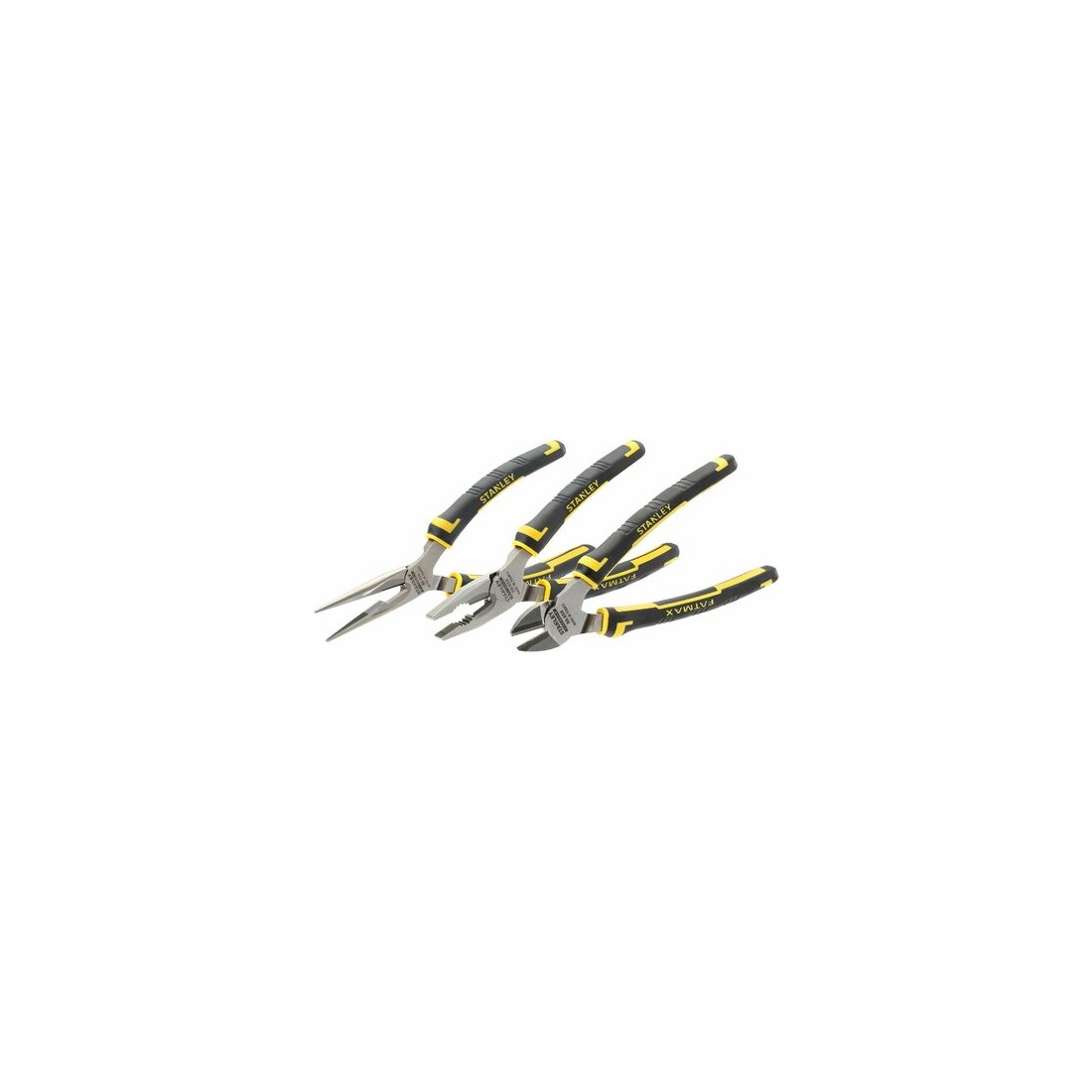 Coffret de 3 pinces Fatmax - Universelle 160 mm - Coupante Diagonale 160 mm - Bec Long Droit 160 mm - STANLEY, 4-84-488