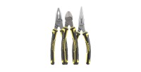 Coffret de 3 pinces Fatmax - Universelle 160 mm - Coupante Diagonale 160 mm - Bec Long Droit 160 mm - STANLEY, 4-84-488