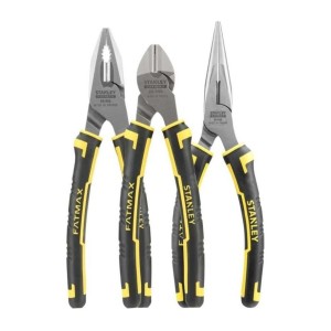 Coffret de 3 pinces Fatmax - Universelle 160 mm - Coupante Diagonale 160 mm - Bec Long Droit 160 mm - STANLEY, 4-84-488