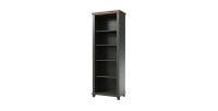 Bibliothèque ASSIA vert foncé et bois 71 cm - 5 niches ouvertes - Élégance sobre et design