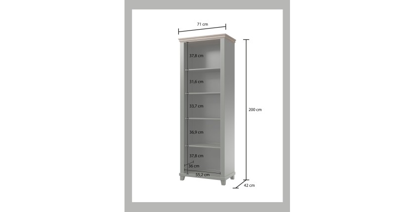 Ensemble bureau ASSIA vert foncé et bois – Bureau 180 cm + bibliothèque + vitrine 2 portes vitrées