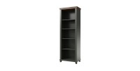 Ensemble bureau ASSIA vert foncé et bois – Bureau 180 cm + bibliothèque + vitrine 2 portes vitrées