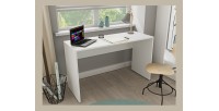 Bureau blanc MELTO 130 cm – Design moderne, durable et idéal pour télétravail ou chambre ado