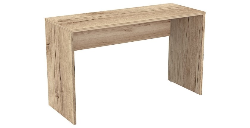 Bureau coloris chêne MELTO 130 cm – Style moderne, compact et idéal pour chambre ou télétravail