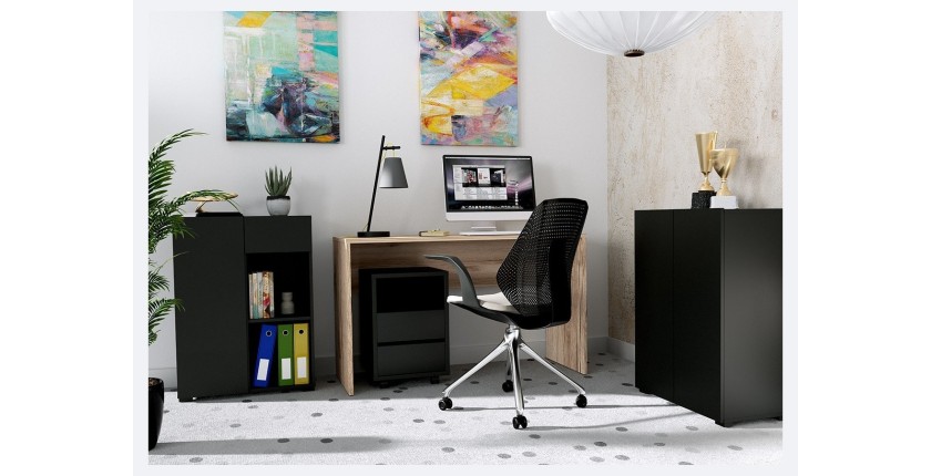 Bureau coloris chêne MELTO 130 cm – Style moderne, compact et idéal pour chambre ou télétravail
