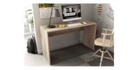Bureau coloris chêne MELTO 130 cm – Style moderne, compact et idéal pour chambre ou télétravail