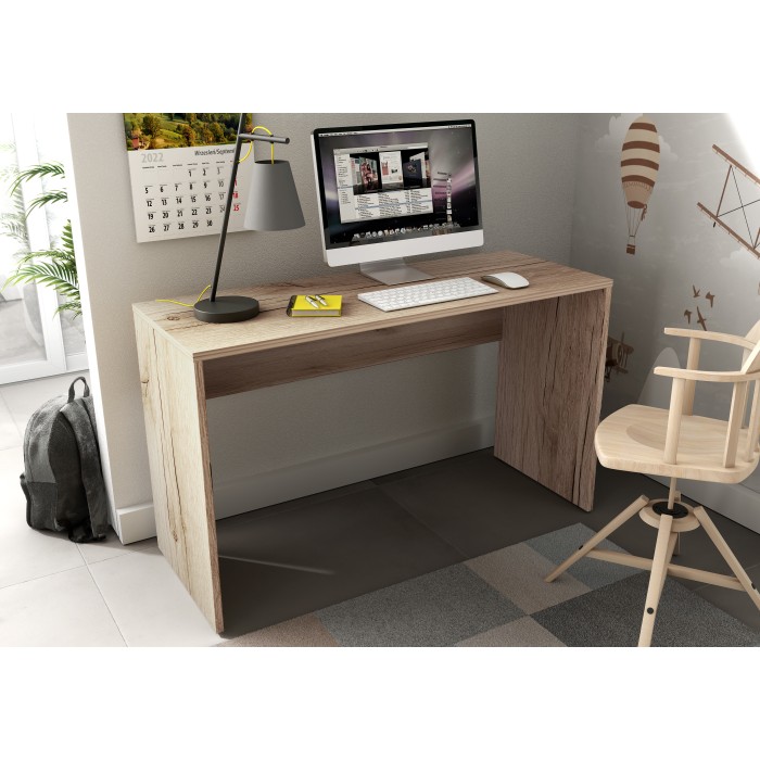 Bureau in eikenkleur MELTO 130 cm – Moderne stijl, compact en ideaal voor slaapkamer of thuiswerk