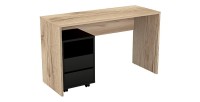 Bureau coloris chêne MELTO 130 cm – Style moderne, compact et idéal pour chambre ou télétravail