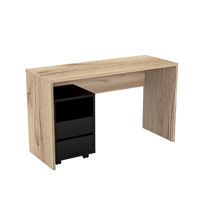Bureau in eikenkleur MELTO 130 cm – Moderne stijl, compact en ideaal voor slaapkamer of thuiswerk