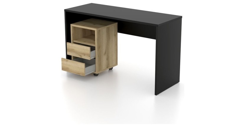 Bureau noir MELTO 130 cm – Élégant, moderne et parfait pour télétravail ou chambre ado