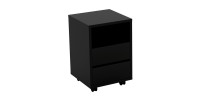 Caisson noir à roulettes MELTO – 2 tiroirs et 1 niche – Rangement compact au look moderne