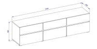 Meuble TV HAVANA – 180 cm – 3 portes abattantes et 3 tiroirs – Chêne et blanc – Design contemporain