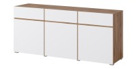 Buffet HAVANA – 180 cm – 3 portes battantes et 3 tiroirs – Chêne et blanc – Design contemporain