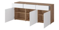 Buffet HAVANA – 180 cm – 3 portes battantes et 3 tiroirs – Chêne et blanc – Design contemporain