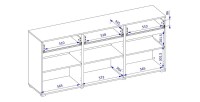 Buffet HAVANA – 180 cm – 3 portes battantes et 3 tiroirs – Chêne et blanc – Design contemporain