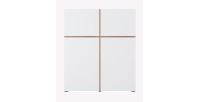 Buffet haut HAVANA – 120cm – 4 portes battantes – Chêne et blanc – Design minimaliste et moderne