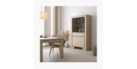 Große Vitrinenkollektion COPA – 4 Türen und 1 Schublade – Elegante Eiche – Ohne LED-Beleuchtung