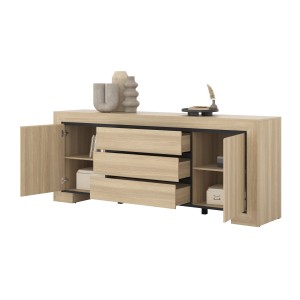 Buffet collection COPA – 2 portes et 3 tiroirs – 225x90x48 cm – Chêne élégant – Design scandinave