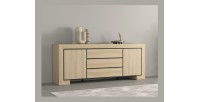 Buffet collection COPA – 2 portes et 3 tiroirs – 225x90x48 cm – Chêne élégant – Design scandinave